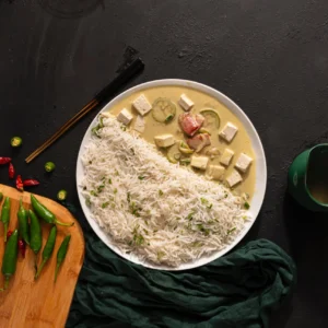 Chicken Green Curry with Garlic Rice