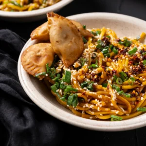 Chilli Noodles with Dumplings
