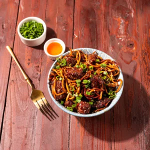Spicy Sesame Honey Chicken with Noodles